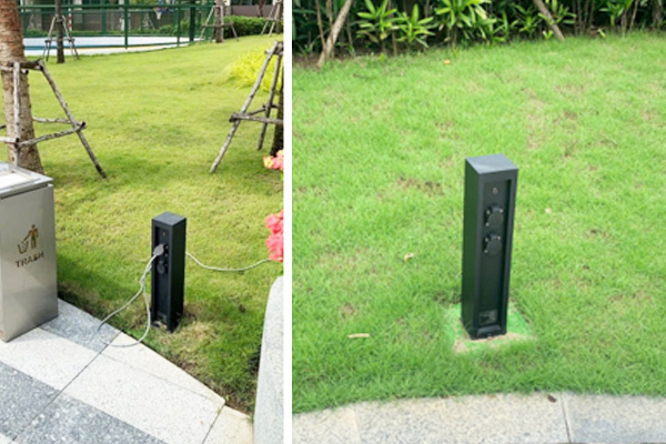 極亞智能戶外電樁，越南城市公園場景實拍