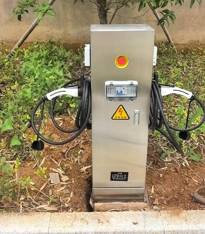 戶外不銹鋼新能源水電樁 7KW雙槍營地一體化充電供水樁