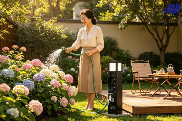 重慶檀府別墅庭院生活場景 戶外水電使用實拍